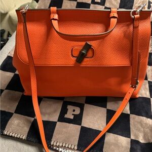 Elegant Orange Leather Handbag